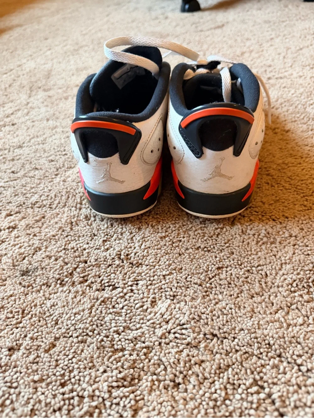 Jordan Kids White and Black Sneakers with Red Jumpman